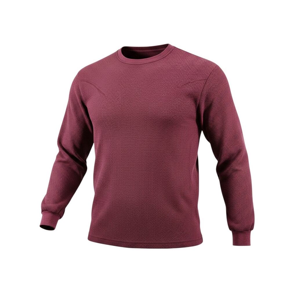 Galaxy by Harvic Men's Waffle Knit Thermal Shirt Red Long Sleeve XXL